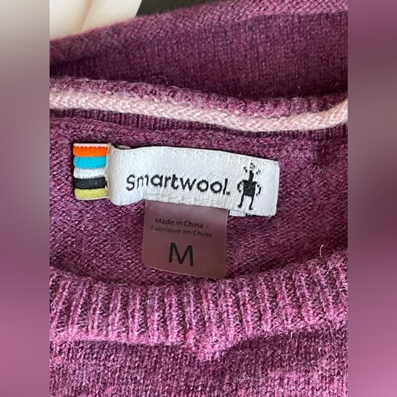 Smartwool Bell Sleeve Crew Neck Sweater In Sangria Heather Size M - Picture 15 of 16